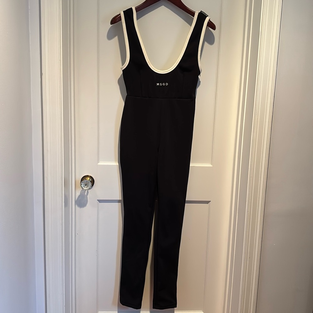 Missguided Ski Snow Salopettes in black & cream
